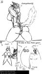  abs absurd_res anthro anus biceps breasts canid clothing comic dialogue duo female fur genitals gloves handwear hi_res humanoid_genitalia humanoid_pussy kofomy mammal mechanical_arm muscular muscular_female nude prosthetic pussy speech_bubble spread_legs spreading thick_thighs 