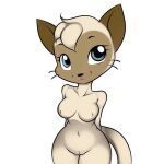  anthro blue_eyes breasts domestic_cat felid feline felis female genitals hasbro head_tuft kloudmutt littlest_pet_shop looking_at_viewer mammal navel nipples nude pussy scout_kerry siamese simple_background smile solo tuft white_background 