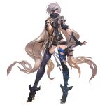  1girl arm_at_side ass_visible_through_thighs breasts dagger eyepatch granblue_fantasy high_heels holding holding_dagger holding_weapon knife medium_breasts minaba_hideo official_art red_eyes short_hair silver_hair simple_background solo standing tanya_(granblue_fantasy) thighhighs transparent_background weapon 