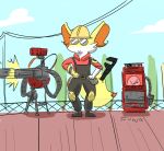  absurd_res ambiguous_gender anthro braixen colored dispenser_(team_fortress_2) engineer_(team_fortress_2) eyewear fur goggles hi_res meme mr_fuwa nintendo orange_body orange_fur pok&eacute;mon pok&eacute;mon_(species) sentry_gun_(team_fortress_2) solo team_fortress_2 tools valve video_games wrench yellow_body yellow_fur 