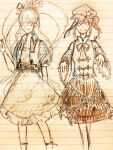  chinese_clothes cosplay dolls_in_pseudo_paradise hair_ornament hair_rings hairpin hat jacket_girl_(dipp) jiangshi kaku_seiga label_girl_(dipp) looking_at_viewer miyako_yoshika monochrome outstretched_arms rokki_hero smile star_(symbol) talisman touhou traditional_media 