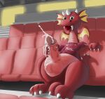  anthro balls baxterkangaroo bodily_fluids claws cum dragon erection fangs fc_metz genital_fluids genitals grayou hi_res horn looking_pleasured male masturbation penile penile_masturbation penis scalie small_wings smile solo stadium tongue tongue_out western_dragon wings 