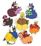  absurd_res animal_crossing ankha_(animal_crossing) anthro apron apron_only big_breasts big_butt biped blue_hair blush book bottomless breasts buckteeth butt canid canine canis cherry_(animal_crossing) clipboard clothed clothing container cricetid cup digital_media_(artwork) domestic_cat domestic_dog domestic_pig ear_piercing egyptian english_text eulipotyphlan eyebrows felid feline felis female freckles fur glass group hair hamster hazel_(animal_crossing) hedgehog hi_res huge_breasts huge_butt isabelle_(animal_crossing) leoafterhours looking_at_viewer mabel_able mammal mostly_nude nintendo open_mouth orange_body phone piercing pubes pubes_exposed red_body red_fur rodent sable_able sciurid shih_tzu sibling simple_background sister sisters smile soleil_(animal_crossing) suid suina sus_(pig) tail_motion tailwag teeth text thick_thighs topwear toy_dog unibrow video_games weights yellow_body yellow_fur 