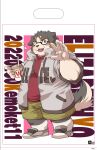  2022 anthro bernese_mountain_dog biped black_body black_nose bottomwear canid canine canis clothing cute_fangs domestic_dog ellie_saionji eyewear glasses hi_res hoodie humanoid_hands kemono male mammal molosser mountain_dog overweight overweight_male shirt shorts solo swiss_mountain_dog topwear white_body 