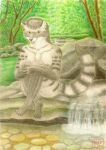  anthro civet female hi_res jungle mammal mazia n2o solo viverrid water waterfall 