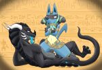  absurd_res anthro bodily_fluids clothed clothing crossed_arms dragon duo egyptian egyptian_clothing female genital_fluids genitals hi_res interspecies looking_down looking_down_at_partner lucario lying male male/female meme mr_fuwa narrowed_eyes nintendo on_back partially_clothed penetration penis pok&eacute;mon pok&eacute;mon_(species) pok&eacute;philia pussy pussy_juice riding ruins_style_lucario tongue tongue_out vaginal vaginal_penetration video_games xero_(captainscales) 