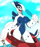  anthro beach breasts clothing duo female female/female gardevoir genitals hi_res humanoid legendary_pok&eacute;mon legwear looking_at_viewer lugia nintendo nipples nude nude_female pok&eacute;mon pok&eacute;mon_(species) pussy samrunner seaside thick_thighs thigh_highs video_games 