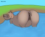  anthro anus ass_up bent_over big_butt bubble_butt butt butt_cleavage chartist19 common_hippopotamus dreamworks female gloria_the_hippopotamus hippopotamid huge_butt madagascar_(series) mammal presenting presenting_hindquarters solo 