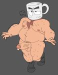  balls belly body_hair cartoon_network clothing footwear for_a_head genitals humanoid humanoid_genitalia humanoid_penis joe_cuppa male nipples not_furry object_head ok_k.o.!_let&#039;s_be_heroes overweight overweight_humanoid penis posduroo simple_background socks solo vein veiny_penis 