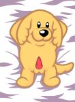  absurd_res animal_genitalia animal_penis bed black_eyes black_nose canid canine canis cooper_dankev dakimakura_design dankev_(youtuber) domestic_dog erection fur furniture genitals harry_85 hi_res lomito_dankev looking_at_viewer lying lying_on_bed male mammal on_bed on_front penis simple_background smile solo yellow_body yellow_fur youtube youtuber 