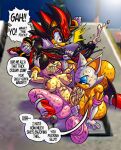  absurd_res all_fours amy_rose anthro anthro_on_anthro balls bent_over big_balls big_breasts big_penis bodily_fluids breasts chiropteran eulipotyphlan fellatio female genitals goudadunn group group_sex gynomorph hedgehog hi_res huge_breasts intersex intersex/female intersex/male male mammal oral outside pain penile penis penis_grab rouge_the_bat sega sex shadow_the_hedgehog sonic_the_hedgehog_(series) sweat tagme text threesome 