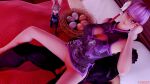  1boy 1girl 3d absurdres ayane_(doa) dead_or_alive easter f3ynix glasses highres indoors judy_hopps purple_hair red_eyes reverse_cowgirl_position straddling zootopia 