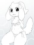  2022 4_fingers accessory animal_crossing anthro bikini blush blush_lines breasts camel_toe canid canine canis clothed clothing cute_fangs domestic_dog eyelashes female fingers floppy_ears fluffy freckles fur hair hair_accessory hand_on_chest hand_on_hip healingpit hi_res isabelle_(animal_crossing) kemono looking_at_viewer mammal monochrome navel nintendo open_mouth pattern_bikini pattern_clothing pattern_swimwear ponytail shih_tzu sitting small_breasts solo striped_bikini striped_clothing striped_swimwear stripes swimwear teeth thick_thighs tongue toy_dog video_games wide_eyed wide_hips 