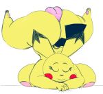  anthro areola ass_up big_breasts breasts dipstick_ears eyes_closed female genitals low_res multicolored_ears neom-daddy nintendo nude pichu pink_areola plump_labia pok&eacute;mon pok&eacute;mon_(species) pussy smile solo video_games yellow_body 