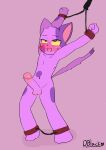  absurd_res animal_crossing animal_crossing_pocket_camp bob_(animal_crossing) dblack domestic_cat felid feline felis feral fur_purple genitals hi_res humanoid_genitalia humanoid_penis male mammal nintendo penis punkypanda solo video_games 