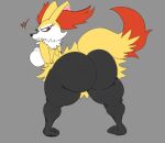  anthro big_breasts big_butt braixen breasts butt dipstick_tail female huge_butt inner_ear_fluff looking_at_viewer looking_back markings multicolored_body neck_tuft neom-daddy nintendo nude pok&eacute;mon pok&eacute;mon_(species) red_eyes smile solo tail_markings thick_thighs tuft video_games 