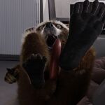  anthro balls blender_(software) brown_body brown_eyes brown_fur feet foot_focus fur furniture genitals gesture guardians_of_the_galaxy hi_res lying_on_sofa male mammal marvel on_sofa open_mouth paws penis pointing procyonid raccoon rocket_raccoon sofa solo tawzy teeth 