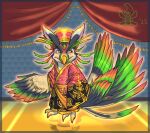  avian clothing colorful dahbastard eukaryoticprokaryote eukayoticprokaryote fantasy feathers gem gold hi_res hybrid magic male mystical robe silk solo 