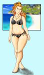  absurd_res anthro art-of-matthew beach bikini bovid breasts caprine clothing curvaceous curvy_figure fan_character female front_view furry goat grace_mccray hair hi_res looking_at_viewer mammal pinup pose red_hair seaside smile solo swimwear voluptuous 