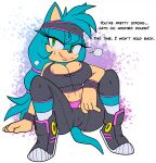  anthro auntymoira big_breasts bodily_fluids breasts cleavage clothed clothing eulipotyphlan exercise_clothing female hedgehog hi_res looking_at_viewer mammal purity_the_hedgehog sega solo sonic_the_hedgehog_(series) sweat 