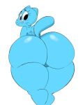  anthro big_butt blue_body butt cartoon_network domestic_cat featureless_crotch felid feline felis female huge_butt huge_thighs looking_back mammal neom-daddy nicole_watterson nude smile solo the_amazing_world_of_gumball thick_thighs whiskers 