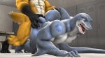  3d_(artwork) all_fours anal anal_penetration anthro bench canid canine digital_media_(artwork) duo faceless_character fin fish fox hammerhead_(petruz) hand_on_butt hi_res locker_room male male/male mammal marine muscular muscular_anthro muscular_male nails open_mouth penetration petruz_(copyright) shark source_filmmaker teeth tongue veiny_muscles wolf_(petruz) 