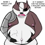  anthro badger badgerclops cartoon_network dialogue eye_patch eyes_closed eyewear holding_belly low_res male mammal mao_mao:_heroes_of_pure_heart mustelid musteline overweight overweight_male pregnant pregnant_male solo trashbadger 