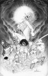 2girls 6+boys abs absurdres armored_titan beast_titan cart_titan colossal_titan female_titan fighting_stance full_body giant giant_male giantess greyscale highres holding holding_weapon jaw_titan looking_at_viewer marvin_(omarvin) monochrome monster multiple_boys multiple_girls muscular muscular_female muscular_male pectorals ribs roaring rogue_titan shingeki_no_kyojin short_hair steam titan_(shingeki_no_kyojin) war_hammer_titan weapon 