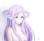 1girl bangs breasts choker commentary_request hair_censor highres large_breasts long_hair looking_at_viewer nude peri_(qq2748089832) purple_eyes purple_hair quinella smile solo sword_art_online sword_art_online:_alicization upper_body white_choker 