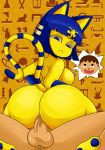  absurd_res animal_crossing ankha_(animal_crossing) anthro areola balls bangs big_breasts big_butt blue_eyes blue_nipples blue_pawpads bodily_fluids breasts bubble_butt butt cowgirl_position curvy_figure domestic_cat duo egyptian erection felid feline felis female from_front_position genital_fluids genitals hi_res hieroglyphics human kneeling looking_back looking_down looking_pleasured male male/female mammal nintendo nipples nude on_bottom on_top pawpads penetration penis pussy_juice pussy_juice_on_penis rear_view riding sex sonson-sensei spread_legs spreading thick_thighs vaginal vaginal_penetration video_games villager_(animal_crossing) wide_hips 