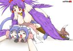  agent_orange anal blue_eyes blue_hair censored conjoined cum ejaculation futa futa_with_female futanari harpy maid monster_girl multi_head multi_tail multiple_tails nene_koko penis purple_hair rape red_eyes tail tail_feathers talons twin_tails twintails what wings 