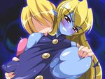  blue_skin blush breast_grab breasts genderswap grabbing jedah jedah_dohma midnight_bliss nipples pointy_ears 