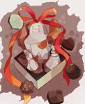  akadako border box box_of_chocolates brown_background chocolate commentary_request dated_commentary grey_border highres in_box in_container no_humans one-hour_drawing_challenge partial_commentary pokemon pokemon_(creature) red_ribbon regice regirock registeel ribbon 