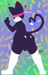  anthro balls big_butt black_body black_fur butt cat_ear cat_tail clothing domestic_cat felid feline felis fur genitals hat headgear headwear hi_res male mammal slippsy solo thick_thighs white_body white_fur wide_hips 