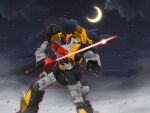  clenched_hands highres holding holding_sword holding_weapon leopardon looking_at_viewer marvel mecha monmon_(monban) moon moonlight no_humans robot solo spider-man spider-man_(series) spider-man_(toei) spider_web_print super_robot sword tokusatsu v-fin weapon yellow_eyes 