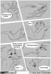  2022 animal_genitalia animal_penis anthro anthro_on_anthro anus black_and_grey canid canine canine_penis comic dialogue disney duo english_text erection eyes_closed female fox genitals grey_background hi_res interspecies judy_hopps kissing lagomorph leporid male male/female mammal monochrome nick_wilde nude penis predator/prey presenting presenting_pussy pussy rabbit simple_background sketch speech_bubble spread_legs spread_pussy spreading text twilightchroma zootopia 