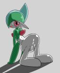  after_sex all_fours barbie_doll_anatomy bent_legs bent_over blush bodily_fluids butt chest_spike cum cum_on_butt cum_on_leg gallade genital_fluids green_body green_hair grey_background hair hair_over_eye horn humanoid kneeling looking_at_viewer looking_back male multicolored_body multicolored_hair nintendo on_model one_eye_obstructed open_mouth pok&eacute;mon pok&eacute;mon_(species) questionable_consent rear_view red_eyes sad simple_background solo solo_focus spikes spikes_(anatomy) teal_hair tears two_tone_body two_tone_hair unasunas video_games white_body 