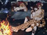  absurd_res balto_star breasts campfire canid canine canis cheetah close-up duo felid feline female hi_res kissing male male/female mammal nikki_kofi pawpads paws purple_eyes relaxing ruusen spots teenager wolf young 