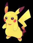  :3 artsy-rc black_background full_body highres looking_at_viewer no_humans pikachu pokemon pokemon_(creature) simple_background smile solo 