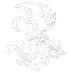  absurd_res acrobatics avian balancing cartoonsnacks felkin gryphon haloren hi_res hybrid imperial_gryphon mythological_avian mythology paw_to_paw rune_nigrala 