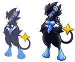  bb breasts fur gb_of_bs large_breasts luxray nipples pokemon smile 
