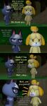  absurd_res animal_crossing anthro breasts canid canine canis casual_nudity clothing domestic_cat domestic_dog duo featureless_breasts featureless_crotch felid feline felis female hi_res isabelle_(animal_crossing) male mammal nintendo nude papadragon69 plant raymond_(animal_crossing) shih_tzu surprised_expression toy_dog tree undressing video_games 