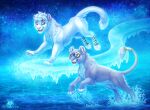  ambiguous_gender dolphydolphiana duo felid feral ice lion mammal pantherine water 