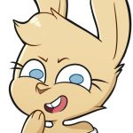  agidyne alpha_channel anthro buckteeth female lagomorph laugh leporid looking_at_viewer mammal rabbit reaction_image rose_(agidyne) simple_background solo teeth transparent_background 