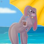  anthro anthrofurry available beach chill disney female femalefur genitals hair hopps humor judy lagomorph leporid mammal nipples nude patreon pinup portrait pose pussy rabbit reward seaside shady_girl solo version zootopia 