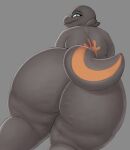  anthro big_butt butt female grey_background huge_butt looking_at_viewer looking_back looking_back_at_viewer nintendo notamoron nude pok&eacute;mon pok&eacute;mon_(species) salandit simple_background solo thick_thighs video_games 