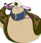  anthro apode belly big_breasts blonde_hair braided_hair breasts cleavage clothed clothing curvy_figure draconcopode female forked_tongue hair hi_res huge_breasts legless lucinia_(trash-possum) magic magic_user naga non-mammal_breasts obese obese_anthro obese_female overweight overweight_anthro overweight_female pupils reptile scalie serpentine simple_background slit_pupils snake solo titanoboa tongue tongue_out vdisco voluptuous white_background wide_hips 
