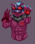  &lt;3 2017 abs alternate_species animate_inanimate anthro armor belly big_abs big_deltoids big_extensor_carpi big_eyes big_flexor_carpi big_muscles big_obliques big_pecs big_serratus black_clothing black_face black_gloves black_handwear black_neckwear black_spots blue_inner_ear chest_markings closed_smile clothed clothing colored dark_body dark_ears dark_face dark_markings dark_spots deltoids digital_drawing_(artwork) digital_media_(artwork) doll empty_eyes extensor_carpi eyewear flexor_carpi front_view gloves goggles goggles_on_headwear grey_background grey_eyewear grey_goggles half-length_portrait handwear headgear heart_(marking) helmet heyimteedo hi_res huge_abs huge_deltoids huge_extensor_carpi huge_flexor_carpi huge_muscles huge_obliques huge_pecs jagged_mouth league_of_legends living_doll male male_anthro mammal markings multicolored_body multicolored_clothing multicolored_gloves multicolored_handwear muscular muscular_anthro muscular_male navel obliques pecs pink_clothing pink_gloves pink_handwear pink_inner_ear portrait purple_arms purple_belly purple_body purple_chest purple_face purple_helmet red_body red_chest red_clothing red_eyes red_gloves red_handwear red_heart red_lens red_markings red_nose riot_games serratus shaded simple_background solo spots spotted_face teemo_(lol) topless topless_anthro topless_male two_tone_chest two_tone_clothing two_tone_face two_tone_gloves two_tone_handwear two_tone_inner_ear video_games yordle 