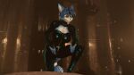  2019 3d_(artwork) absurd_res accessory anthro asenak_(artist) blue_body blue_ears blue_fur blue_hair blue_tail bodysuit building canid canine clothing digital_media_(artwork) female fox fur furgonomics futuristic_city gold_(metal) gold_jewelry green_eyes hair headband hi_res jewelry krystal mammal multicolored_body multicolored_ears multicolored_fur nintendo science_fiction_background skinsuit solo spacesuit star_fox tail_accessory tailband tight_clothing tribal tribal_jewelry video_games white_body white_fur white_inner_ear 