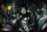  angry artist_request big_sister bioshock black_hair breasts clothing eleanor_lamb female human long_hair mammal nipples nude torn_clothes video_games yellow_eyes 